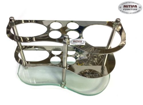 KỆ BÀN CHẢI 1 LY ĐÁY KÍNH - INOX